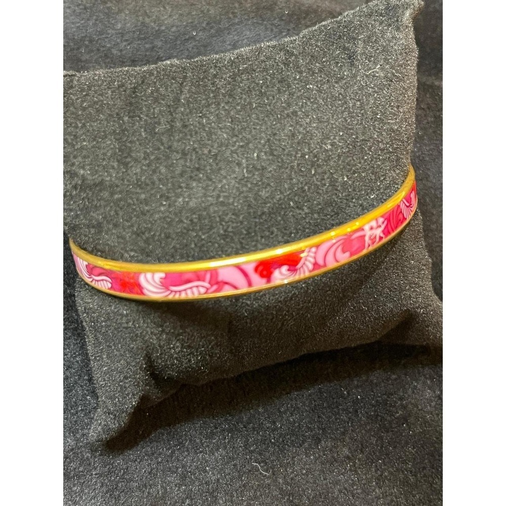 Authentic NEW Frey Wille Bordered "Bangle Miss" Bracelet - Red/Pink Swirl design